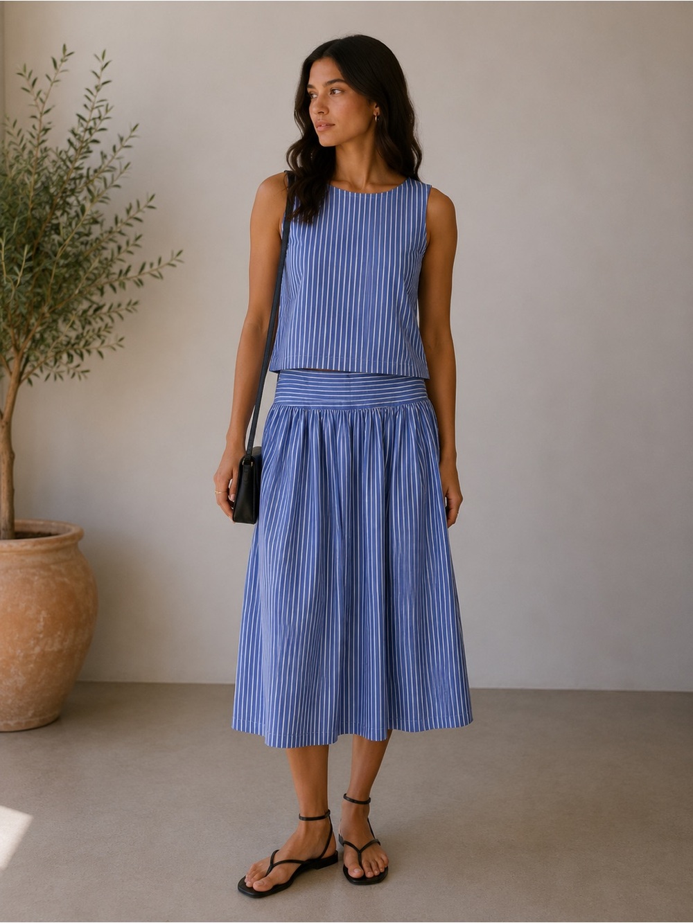 GAP Poplin Drop Waist Maxi Skirt